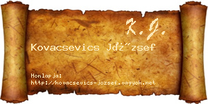 Kovacsevics József névjegykártya